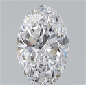 Natural Diamond 0.60 Carats, Oval with  Cut, D Color, VVS2 Clarity and Certified by GIA