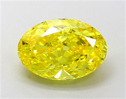 Picture of Lab Grown Diamond 2.04 Carats, Oval with  Cut, Fancy Vivid Yellow Color, VVS1 Clarity and Certified by IGI