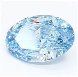 Picture of Lab Grown Diamond 1.84 Carats, Oval with  Cut, Fancy Vivid Blue Color, VS1 Clarity and Certified by IGI