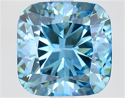 Picture of Lab Grown Diamond 3.52 Carats, CUSHION MODIFIED with  Cut, Fancy Vivid Blue Color, VVS2 Clarity and Certified by IGI