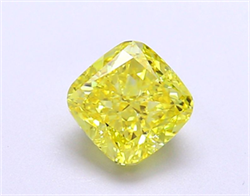 Picture of Lab Grown Diamond 1.37 Carats, Cushion with  Cut, Fancy Vivid Yellow Color, VVS2 Clarity and Certified by IGI