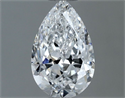 Natural Diamond 0.50 Carats, Pear with  Cut, D Color, VVS2 Clarity and Certified by GIA