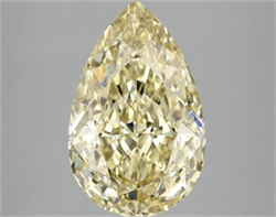 Picture of Lab Grown Diamond 4.10 Carats, Pear with  Cut, Fancy Vivid Yellow Color, VS1 Clarity and Certified by IGI