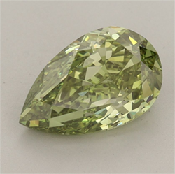 Picture of Lab Grown Diamond 2.12 Carats, Pear with  Cut, Fancy Vivid Green Color, VVS2 Clarity and Certified by IGI