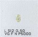Diamante Natural 0.50 quilates, Ovalado , Color L, claridad SI2 y certificado HRD