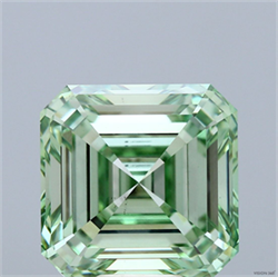 Picture of Lab Grown Diamond 10.08 Carats, Asscher with  Cut, Fancy Vivid Green Color, VS1 Clarity and Certified by IGI