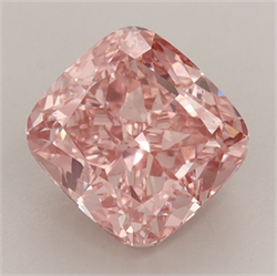 Picture of Lab Grown Diamond 4.15 Carats, Cushion with  Cut, Fancy Vivid Pink Color, VS1 Clarity and Certified by IGI