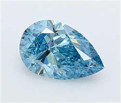 Picture of Lab Grown Diamond 1.53 Carats, Pear with  Cut, Fancy Vivid Blue Color, VVS2 Clarity and Certified by IGI