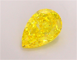 Picture of Lab Grown Diamond 2.19 Carats, Pear with  Cut, Fancy Vivid Yellow Color, VS1 Clarity and Certified by IGI