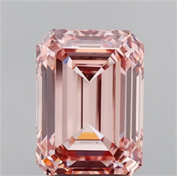 Picture of Lab Grown Diamond 3.22 Carats, Emerald with  Cut, Fancy Intense Pink Color, VS1 Clarity and Certified by IGI