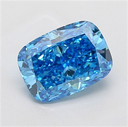 Picture of Lab Grown Diamond 2.54 Carats, CUSHION MODIFIED with  Cut, Fancy Vivid Blue Color, VS1 Clarity and Certified by IGI