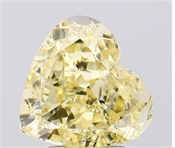 Picture of Lab Grown Diamond 3.17 Carats, Heart with  Cut, Fancy Intense Yellow Color, VS1 Clarity and Certified by IGI