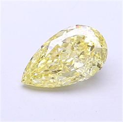 Picture of Lab Grown Diamond 1.51 Carats, Pear with  Cut, Fancy Intense Yellow Color, VS1 Clarity and Certified by IGI