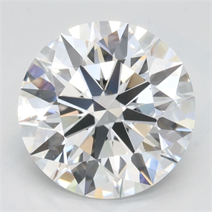 Picture of Lab Grown Diamond 2.54 Carats, Round with Ideal Cut, D Color, IF Clarity and Certified by IGI