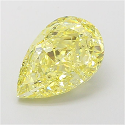 Picture of Lab Grown Diamond 3.54 Carats, Pear with  Cut, Fancy Intense Yellow Color, VS1 Clarity and Certified by IGI