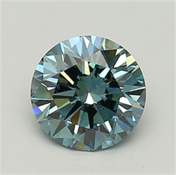 Picture of Lab Grown Diamond 1.68 Carats, Round with Excellent Cut, Fancy Vivid Blue Color, VS2 Clarity and Certified by IGI