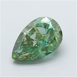 Picture of Lab Grown Diamond 2.01 Carats, Pear with  Cut, Fancy Vivid Green Color, VVS1 Clarity and Certified by IGI