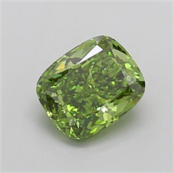 Picture of Lab Grown Diamond 1.21 Carats, CUSHION MODIFIED with  Cut, Fancy Vivid Green Color, VVS2 Clarity and Certified by IGI