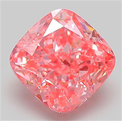 Picture of Lab Grown Diamond 3.15 Carats, CUSHION MODIFIED with  Cut, Fancy Vivid Pink Color, VVS2 Clarity and Certified by IGI