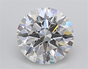 Picture of Lab Grown Diamond 3.02 Carats, Round with Excellent Cut, E Color, VVS2 Clarity and Certified by GIA