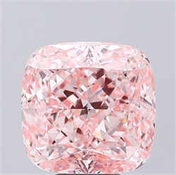Picture of Lab Grown Diamond 7.62 Carats, CUSHION MODIFIED with  Cut, Fancy Vivid Pink Color, VVS2 Clarity and Certified by IGI