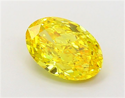 Picture of Lab Grown Diamond 1.83 Carats, Oval with  Cut, Fancy Vivid Yellow Color, VVS2 Clarity and Certified by IGI