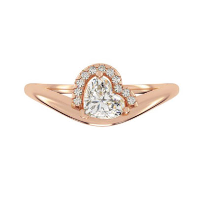 Heart diamond & Heart halo engagement ring for Hearts 