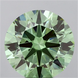 Picture of Lab Grown Diamond 6.07 Carats, Round with Ideal Cut, Fancy Vivid Green Color, VS1 Clarity and Certified by IGI