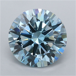 Picture of Lab Grown Diamond 2.43 Carats, Round with Ideal Cut, Fancy Vivid Blue Color, VVS2 Clarity and Certified by IGI