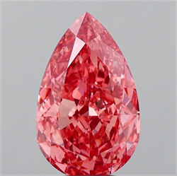 Picture of Lab Grown Diamond 5.10 Carats, Pear with  Cut, Fancy Vivid Pink Color, VS1 Clarity and Certified by IGI