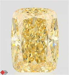 Picture of Lab Grown Diamond 3.09 Carats, CUSHION MODIFIED with  Cut, Fancy Vivid Yellow Color, VS2 Clarity and Certified by IGI
