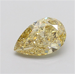 Picture of Lab Grown Diamond 3.10 Carats, Pear with  Cut, Fancy Yellow Color, VS1 Clarity and Certified by IGI