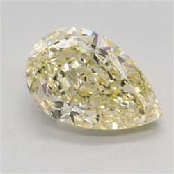 Picture of Lab Grown Diamond 1.30 Carats, Pear with  Cut, Fancy Intense Yellow Color, VS1 Clarity and Certified by IGI