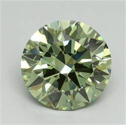 Picture of Lab Grown Diamond 3.04 Carats, Round with Ideal Cut, Fancy Vivid Green Color, VS1 Clarity and Certified by IGI