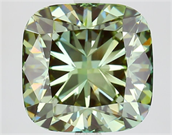 Picture of Lab Grown Diamond 6.09 Carats, CUSHION MODIFIED with  Cut, Fancy Vivid Green Color, VVS2 Clarity and Certified by IGI