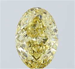 Picture of Lab Grown Diamond 2.10 Carats, Oval with  Cut, Fancy Yellow Color, VS1 Clarity and Certified by IGI