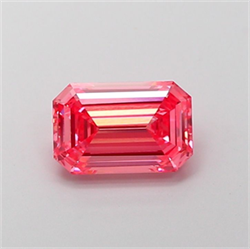 Picture of Lab Grown Diamond 1.92 Carats, Emerald with  Cut, Fancy Vivid Pink Color, VVS2 Clarity and Certified by IGI