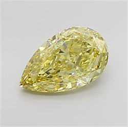 Picture of Lab Grown Diamond 4.03 Carats, Pear with  Cut, Fancy Intense Yellow Color, VS1 Clarity and Certified by IGI