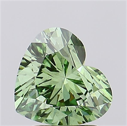 Picture of Lab Grown Diamond 2.20 Carats, Heart with  Cut, Fancy Vivid Green Color, VS2 Clarity and Certified by IGI
