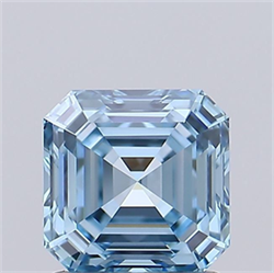 Picture of Lab Grown Diamond 1.24 Carats, Asscher with  Cut, Fancy Vivid Blue Color, VVS1 Clarity and Certified by IGI
