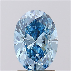 Picture of Lab Grown Diamond 1.67 Carats, Oval with  Cut, Fancy Vivid Blue Color, VS1 Clarity and Certified by IGI