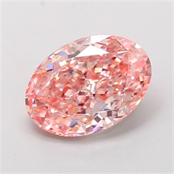 Picture of Lab Grown Diamond 2.81 Carats, Oval with  Cut, Fancy Vivid Pink Color, VS1 Clarity and Certified by IGI