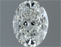 Natural Diamond 1.00 Carats, Oval with  Cut, G Color, SI2 Clarity and Certified by GIA