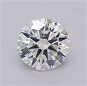 Lab Grown Diamond 1.05 Carats, Round with Ideal Cut, F Color, VVS2 Clarity and Certified by IGI