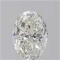 Natural Diamond 1.71 Carats, Oval with  Cut, J Color, SI2 Clarity and Certified by GIA