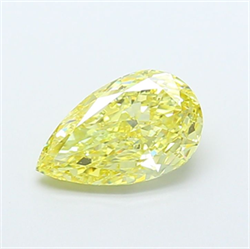 Picture of Lab Grown Diamond 2.21 Carats, Pear with  Cut, Fancy Intense Yellow Color, VS1 Clarity and Certified by IGI