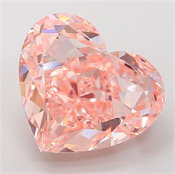 Picture of Lab Grown Diamond 7.60 Carats, Heart with  Cut, Fancy Intense Pink Color, VVS2 Clarity and Certified by IGI