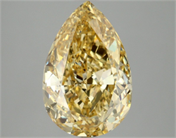 Picture of Lab Grown Diamond 5.10 Carats, Pear with  Cut, Fancy Vivid Yellow Color, VS1 Clarity and Certified by IGI
