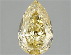 Picture of Lab Grown Diamond 1.57 Carats, Pear with  Cut, Fancy Intense Yellow Color, VS1 Clarity and Certified by IGI