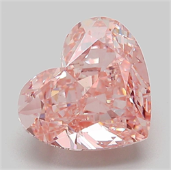 Picture of Lab Grown Diamond 3.14 Carats, Heart with  Cut, Fancy Vivid Pink Color, VS1 Clarity and Certified by IGI